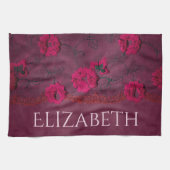 Victoriaans Paarse bloem Theedoek (Horizontaal)