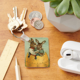 Victoriaans paasbundels in een goudeieren Sleutelhanger