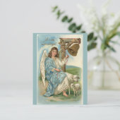 Victoriaans Paasengel met Schaap Briefkaart (Staand voorkant)