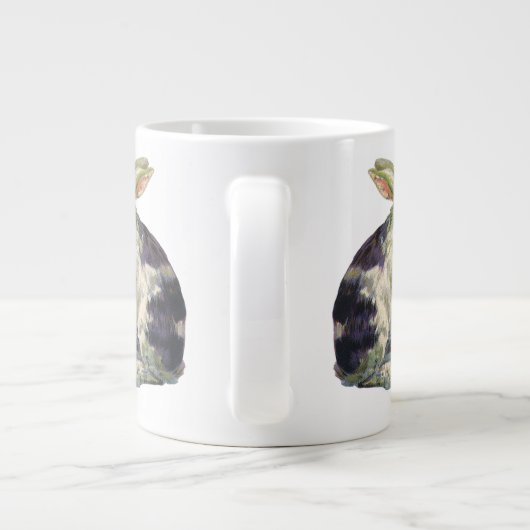  Victoriaans paashaas, bloemen en eitjes Jumbo Mok (Achterkant)