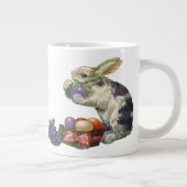  Victoriaans paashaas, bloemen en eitjes Jumbo Mok (Rechts)