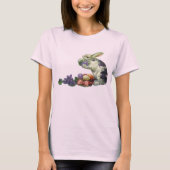 Victoriaans paashaas, bloemen en eitjes T-shirt (Voorkant)