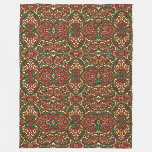 Victoriaans paisleypatroon elegant rood groen goud fleece deken