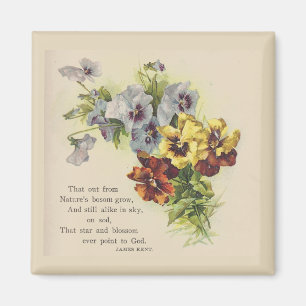 Victoriaans Pansies Flower Poem Magnet Magneet