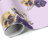 /Victoriaans Pansy Flowers Cadeaupapier (Rol Hoek)