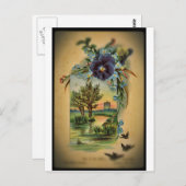 Victoriaans Pansy Pastoral Briefkaart (Voorkant / Achterkant)