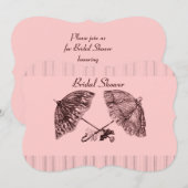  Victoriaans paraplu's op roze streep Kaart (Voorkant / Achterkant)