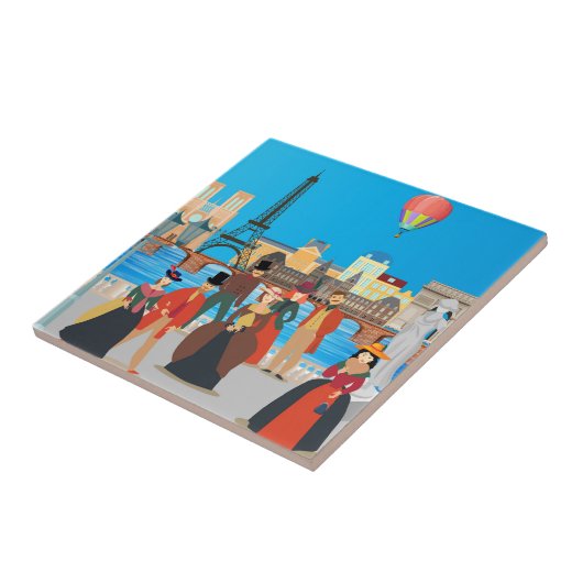 Victoriaans Parijs Tegeltje (Zijkant)