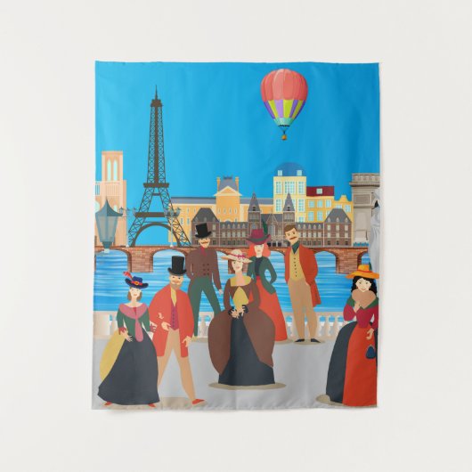 Victoriaans Parijs Wandkleed (Voorkant)