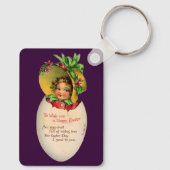 Victoriaans Pasen, Meisje met Bonnet in Egg Sleutelhanger (Achterkant)