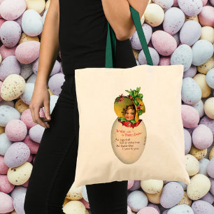 Victoriaans Pasen,  Meisje met Bonnet in Egg Tote Bag