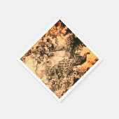 Victoriaans pauw bloementoile elegante perzik zwar servet (Hoek)