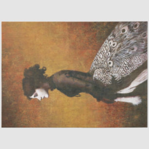 Victoriaans peacock Girl-weefselpapier Tissuepapier