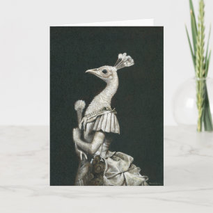 Victoriaans Peacock Lady Groeten Kaart