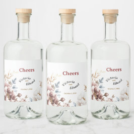Victoriaans Peony Luxe Drankflesetiketten Likeurfles Etiket