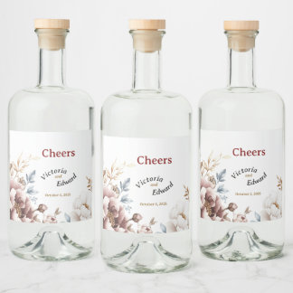 Victoriaans Peony Luxe Drankflesetiketten Likeurfles Etiket