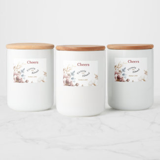 Victoriaans Peony Luxe Voedsel Container Labels Voedselcontainer Etiket