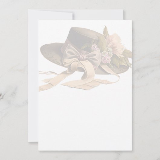 Victoriaans Pet met lint en benzine Bedankkaart (Achterkant)