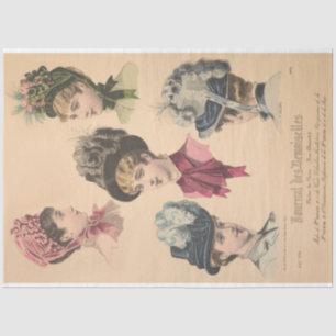Victoriaans Petten Parijs Mode  decoupage Tissuepapier