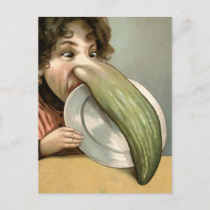 Victoriaans Pickle Nose Woman-Briefkaart Briefkaart