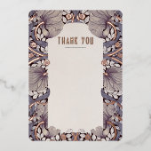 Victoriaans Pimpernels Morris bruiloft dank u Folie Uitnodiging (Voorkant)