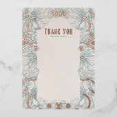 Victoriaans Pimpernels Morris bruiloft dank u Folie Uitnodiging (Voorkant)