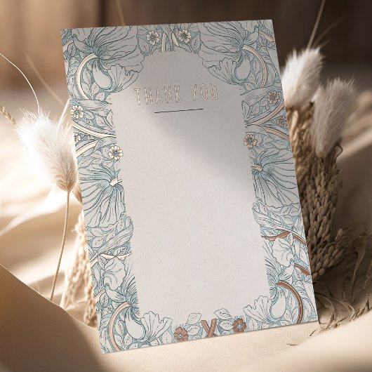 Victoriaans Pimpernels Morris bruiloft dank u Folie Uitnodiging