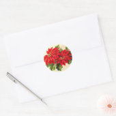 Victoriaans Poinsettia-Kerst sticker (Envelop)