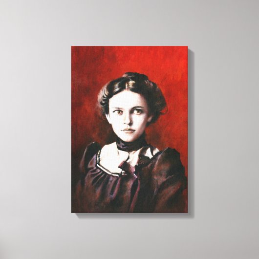 Victoriaans Portret Jonge Vrouw 1890's Canvas Afdruk (Voorkant)