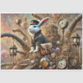 Victoriaans Postal Rabbit Steampunk Decoupage Tissuepapier (Voorkant)