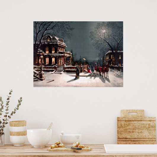 Victoriaans Poster kerstfeest (Keuken)