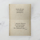 Victoriaans prim Seamstress Holiday Kerstmis Kaart (Binnen)