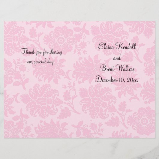 Victoriaans programma Damask Wedding (Voorkant)