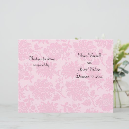 Victoriaans programma Damask Wedding (Staand voorkant)