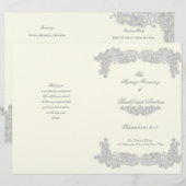 Victoriaans programma Floral Silver Gray Wedding (Voorkant / Achterkant)