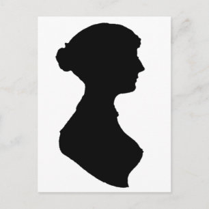 Victoriaans Regency Woman Silhouette-portret Briefkaart