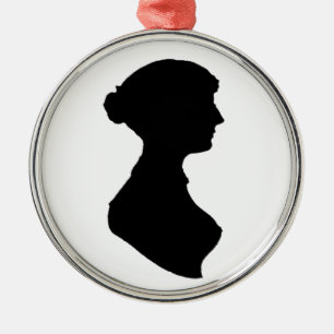 Victoriaans Regency Woman Silhouette-portret Metalen Ornament