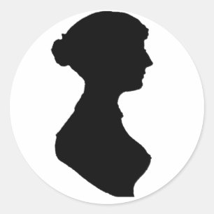Victoriaans Regency Woman Silhouette-portret Ronde Sticker