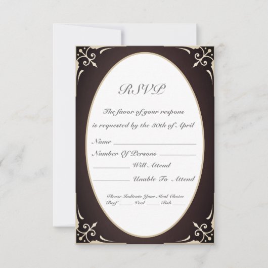 Victoriaans Respons Kaart (Voorkant)