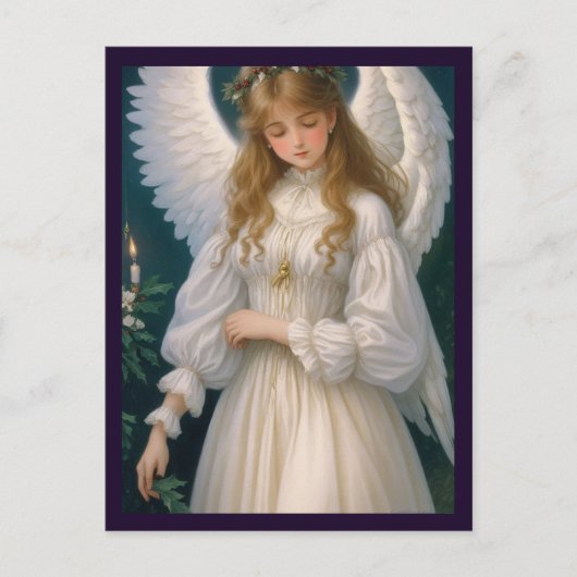 Victoriaans Retro Christmas Angel Briefkaart (Voorkant)