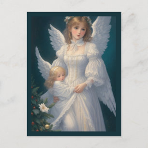 Victoriaans Retro Christmas Angel Briefkaart