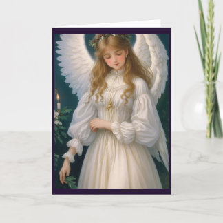 Victoriaans Retro Christmas Angel Feestdagen Kaart