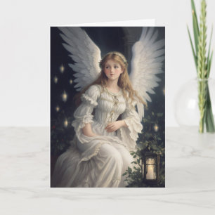 Victoriaans Retro Christmas Angel Holiday Kaart