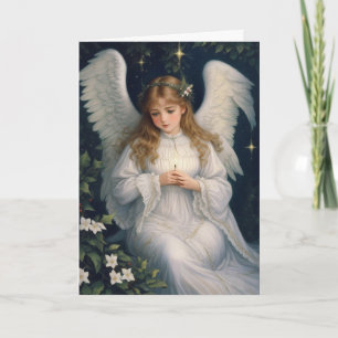 Victoriaans Retro Christmas Angel Holiday Kaart