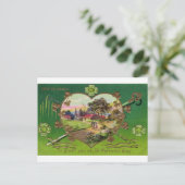 Victoriaans Retro Ierse St. Patrick's Day Briefkaart (Staand voorkant)