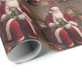 Victoriaans Retro Kerst Cadeaupapier (Rol Hoek)