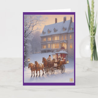 Victoriaans Retro Kerst Feestdagen Kaart