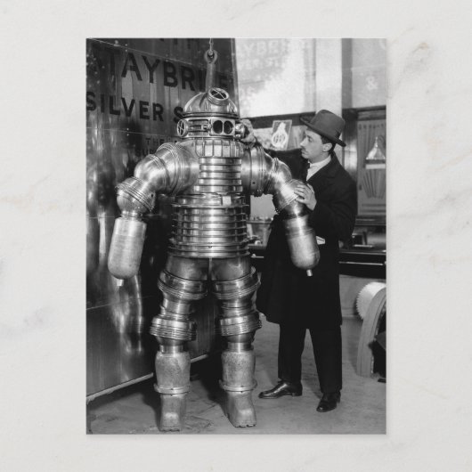 Victoriaans robot-duiksoep Briefkaart (Voorkant)