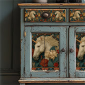 Victoriaans Rode Bloemen William Morris Style Eenh Tissuepapier