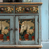 Victoriaans Rode Bloemen William Morris Style Eenh Tissuepapier